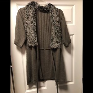 The Limited sweater with fur